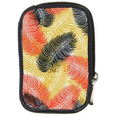 Tropical Seamless Pattern With Exotic Palm Leaves Compact Camera Leather Case