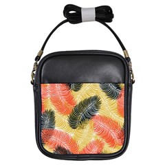 Tropical Seamless Pattern With Exotic Palm Leaves Girls Sling Bag by Vaneshart