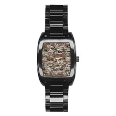 Fabric Camo Protective Stainless Steel Barrel Watch by HermanTelo