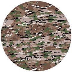 Fabric Camo Protective Wooden Puzzle Round by HermanTelo