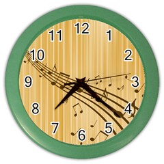 Background Music Nuts Sheet Color Wall Clock