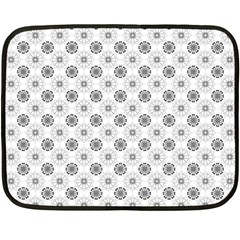 Pattern Black And White Flower Fleece Blanket (mini) by Alisyart