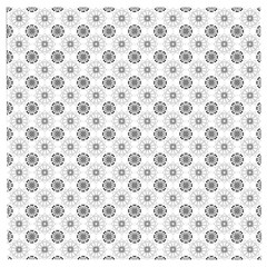 Pattern Black And White Flower Wooden Puzzle Square by Alisyart