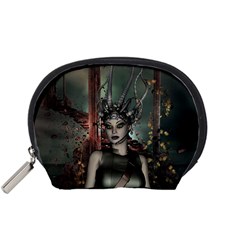 Awesome Fantasy Women With Helmet Accessory Pouch (small) by FantasyWorld7