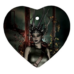 Awesome Fantasy Women With Helmet Ornament (heart) by FantasyWorld7