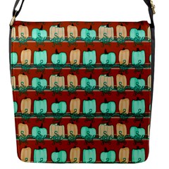 Bluegreen Pumpkins Flap Closure Messenger Bag (s) by bloomingvinedesign