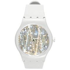 String Of Lights Christmas Festive Party Round Plastic Sport Watch (m) by yoursparklingshop