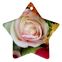 Floral Bouquet Orange Pink Rose Star Ornament (two Sides) by yoursparklingshop