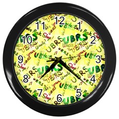 Ubrs Yellow Wall Clock (black) by Rokinart