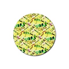 Ubrs Yellow Rubber Round Coaster (4 Pack) 