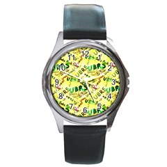 Ubrs Yellow Round Metal Watch