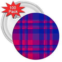Bisexual Plaid 3  Buttons (100 Pack)  by NanaLeonti