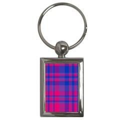 Bisexual Plaid Key Chain (rectangle) by NanaLeonti