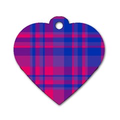 Bisexual Plaid Dog Tag Heart (two Sides) by NanaLeonti