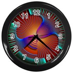 Lines Rays Background Light Rainbow Wall Clock (Black) Front