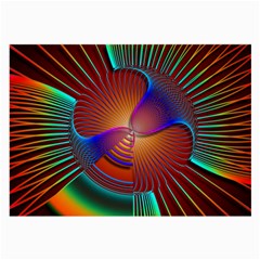 Lines Rays Background Light Rainbow Large Glasses Cloth (2 Sides) by Bajindul