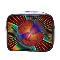 Lines Rays Background Light Rainbow Mini Toiletries Bag (one Side)