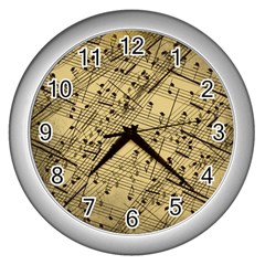 Music Nuts Sheet Wall Clock (silver)