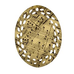 Music Nuts Sheet Oval Filigree Ornament (two Sides)