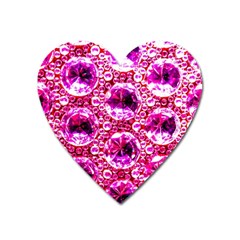 Cut Glass Beads Heart Magnet