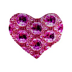 Cut Glass Beads Standard 16  Premium Flano Heart Shape Cushions by essentialimage