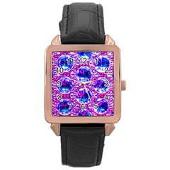 Cut Glass Beads Rose Gold Leather Watch  by essentialimage