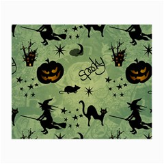 Funny Halloween Pattern With Witch, Cat And Pumpkin Small Glasses Cloth (2 Sides) by FantasyWorld7