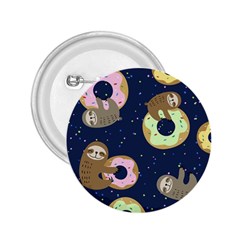 Cute Sloth With Sweet Doughnuts 2 25  Buttons by Sobalvarro