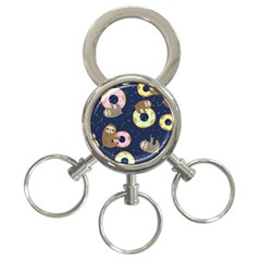 Cute Sloth With Sweet Doughnuts 3-ring Key Chain by Sobalvarro