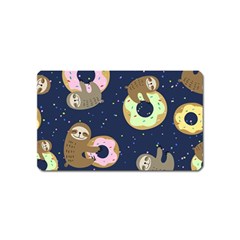 Cute Sloth With Sweet Doughnuts Magnet (name Card) by Sobalvarro