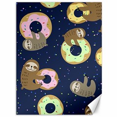 Cute Sloth With Sweet Doughnuts Canvas 36  X 48  by Sobalvarro