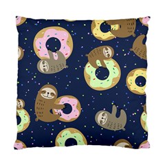 Cute Sloth With Sweet Doughnuts Standard Cushion Case (two Sides) by Sobalvarro