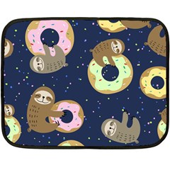 Cute Sloth With Sweet Doughnuts Fleece Blanket (mini) by Sobalvarro