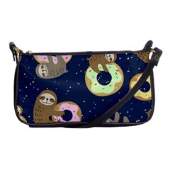 Cute Sloth With Sweet Doughnuts Shoulder Clutch Bag by Sobalvarro