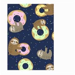 Cute Sloth With Sweet Doughnuts Large Garden Flag (two Sides) by Sobalvarro