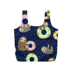 Cute Sloth With Sweet Doughnuts Full Print Recycle Bag (s) by Sobalvarro