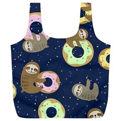 Cute Sloth With Sweet Doughnuts Full Print Recycle Bag (xl) by Sobalvarro