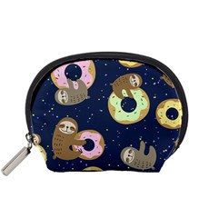 Cute Sloth With Sweet Doughnuts Accessory Pouch (small) by Sobalvarro