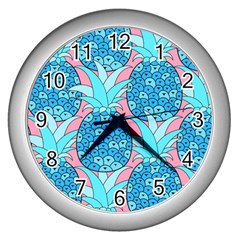 Pineapples Wall Clock (silver) by Sobalvarro