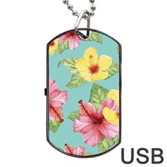 Hibiscus Dog Tag Usb Flash (two Sides) by Sobalvarro