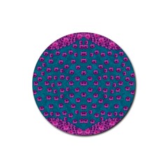 Field Of Flowers Decorative Rubber Coaster (round)  by pepitasart