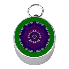 Mandala In Leaves,on Beautiful Leaves In Bohemian Style Mini Silver Compasses by pepitasart