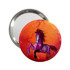 Wonderful Fantasy Horse In A Autumn Landscape 2 25  Handbag Mirrors by FantasyWorld7