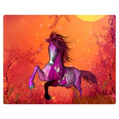 Wonderful Fantasy Horse In A Autumn Landscape Double Sided Flano Blanket (medium)  by FantasyWorld7