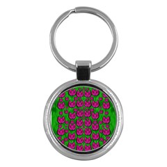 Sweet Flower Cats  In Nature Style Key Chain (round)