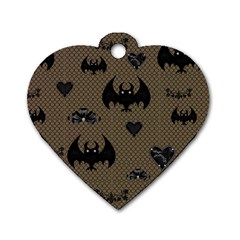 Cute Bat With Hearts Dog Tag Heart (one Side) by FantasyWorld7