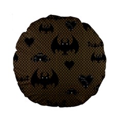 Cute Bat With Hearts Standard 15  Premium Round Cushions by FantasyWorld7