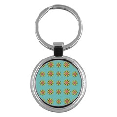 Fantasy Fauna Floral In Sweet Green Key Chain (round) by pepitasart