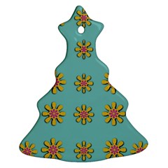 Fantasy Fauna Floral In Sweet Green Ornament (christmas Tree)  by pepitasart