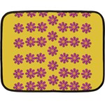 Fantasy Fauna Floral In Sweet Yellow Double Sided Fleece Blanket (Mini)  35 x27  Blanket Back